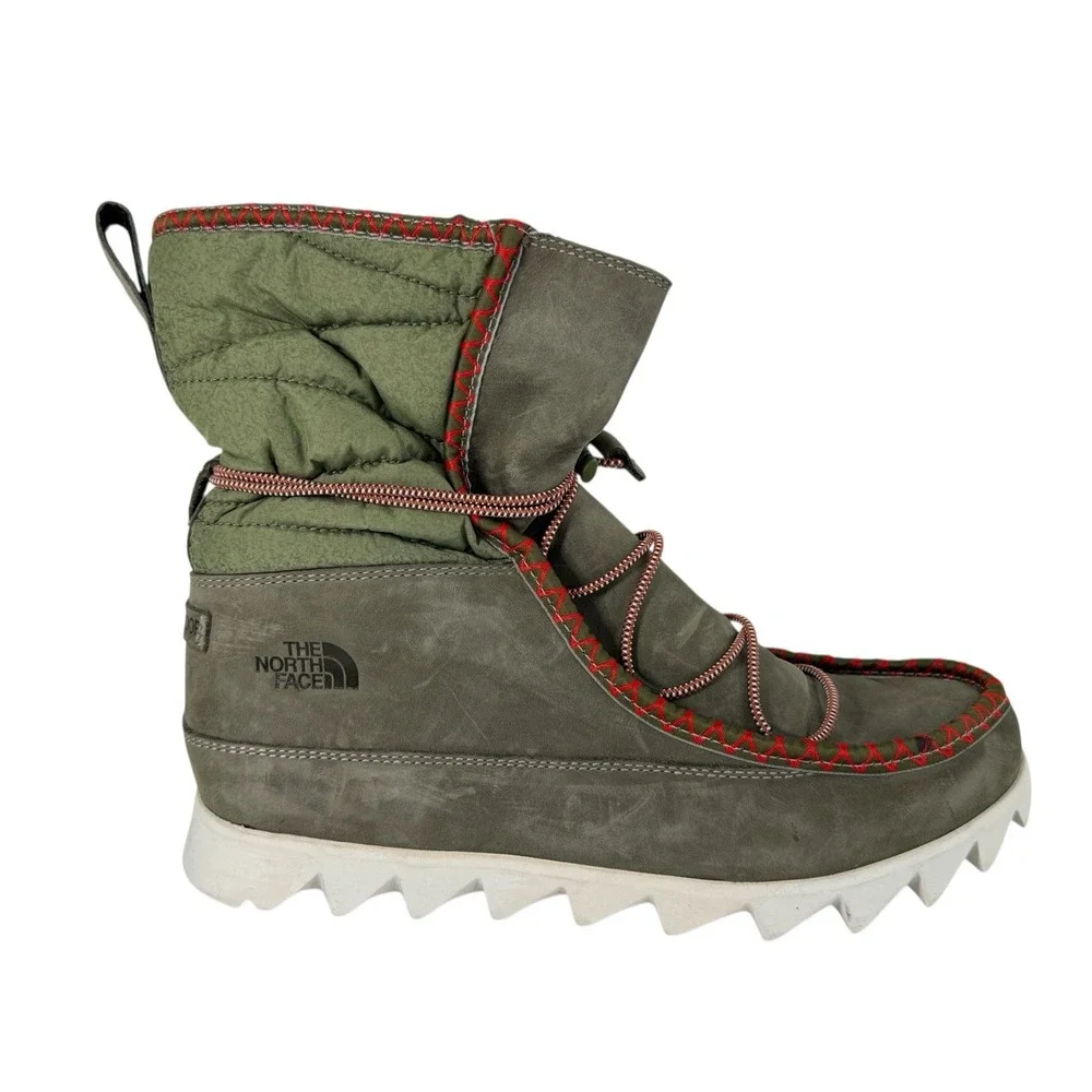 The‎ North Face ThermoBall Lace-Up Green Snow Boots Women's 7 No Box